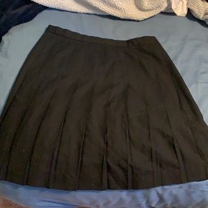 Black High Waisted Pleated Skirt